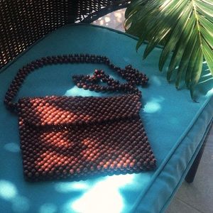 Vintage large beaded envelope bag with straps 🦂